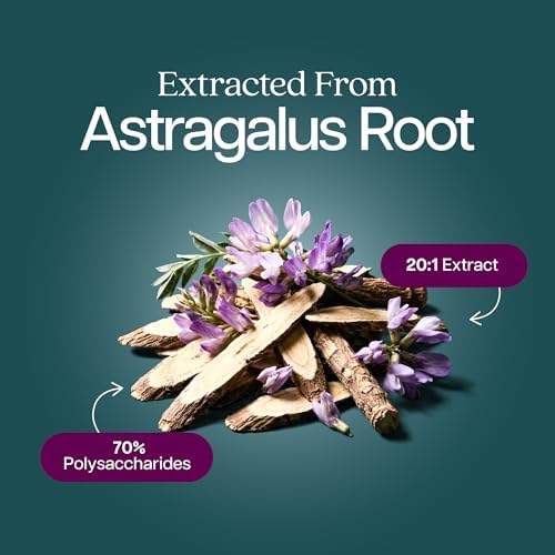 Astragalus Root | 8 Month Supply | Immune & Energy Support | 20:1 Astragalus Extract with 70% Polysaccharides | High-Concentration Adaptogen Support for Vitality | Vegan & Non-GMO | 250 Capsules