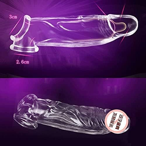 Large New Soft Realistic Sleeve Extender Sheath for Men Male Enhancement Extension Sleeve (Transparent, 8 in)