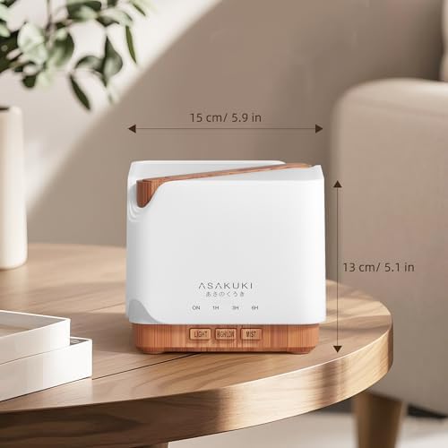 ASAKUKI Essential Oil Diffuser for Home, Large 700 ml Humidifier with Automatic Shut-Off, Scent Aromatherapy Diffuser with 7 LED Lights for Living Room, Kitchen, Bedroom, Hotel, Gift for Mom - Yellow