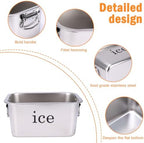 12L Ice Bucket for Freezer,Stainless Steel Ice Cube Bin with Handle,Large Capacity Ice Container Champagne Bucket Carry Drink Storage Cooler,Halloween Ice Buckets for Parties