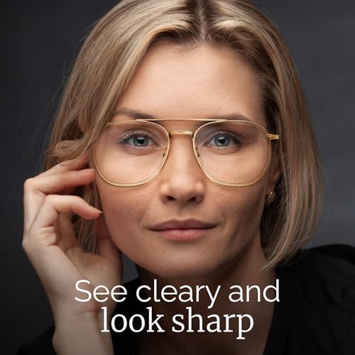 CCVOO Iconic Aviator Reading Glasses - Premium Readers in Gold/Black - UV & Blue Light Blocking Lenses