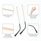 Metal Eyeglass Legs Replacement Gold Glasses Arm Replacement TR90 Eyeglasses Repair Legs Sunglasses Arm Glasses Temple Eyewear Frame Temple Accessory (Double Teeth)