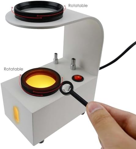 Lens Stress Tester, Optical Polariscope with LED Light and Rotatable Glass Filter, Isotropic or Anisotropic Analysis and Detecting Accurately, for Identifying Moissanite, Amethyst, Gemstone