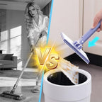 2027 New Mini Mop, Cloth Changing Mini Mop with Automatic Hands Free Push Pull Handle, 360 Rotating Head, Includes 8 Cleaning Cloths for Bathroom and Kitchen (White, 71cm /27.56in)