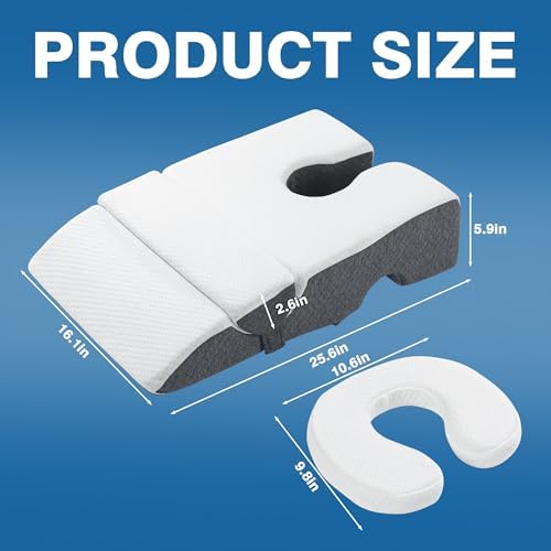 ROYALAY Face Down Pillow for Massage, Memory Foam Breast Pillow for Massage, Stomach Sleeping Pillow with Non-Slip Bottom for Eye Surgery Recovery, BBL, GERD