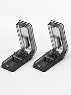 2PCS Pill Cutter and Splitter with Storage, Compact Medicine Slicer for Small and Large Tablets, Portable Crusher for Vitamins and Daily Use（Black