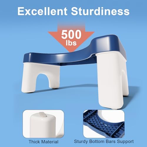 Toilet Stool Poop Stool Adult, Sturdy Plastic Toilet Step for Adults, Portable Toilet Foot Pooping for Bathroom, Potty Stool Squat for Kids Seniors, Easy to Wash - US Patented
