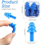 6 Pairs Ear Plugs for Sleeping, Soft Reusable Silicone Earplugs for Swimming & Noise Cancelling Ear Protection, Comfortable Moldable Fit for Travel, Work, Concerts, Snoring, Black
