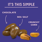 LOVE CORN: Milk Chocolate & Sea Salt | Chocolate Crunchy Corn - Delicious - Gluten-Free - Box of 6 bags, 90g each