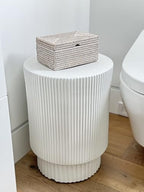Kouboo La Jolla Rectangular Rattan Box, White-Wash Toilet Roll Storage Basket (1030101)