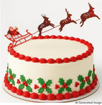 Oasis Supply Santa on Sleigh with Reindeer Christmas Cake Decoration Topper