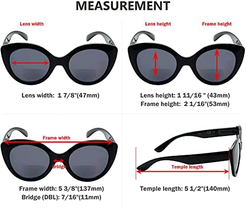 Eyekepper 4-pack Bifocal Reading Glasses for Women - Oval Round Bifocal Readers