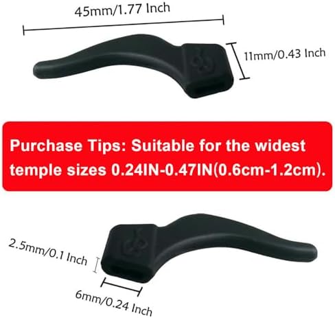 YINGFENG 20Pairs Glasses Anti-slip Silicone Ear Clip, Glasses Holder With Storage Box, Safety Eyewear Retainers, Eyeglass Ear Grips for for Sports Glass Sunglasses Reading (10 Black 10 white)