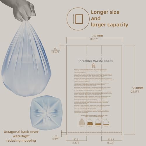 Paper Shredder Waste Bag,6.6Gallons,50Bag, 29L Capacity
