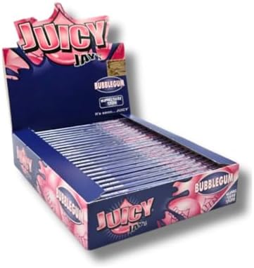 Juicy Jay's 1 Box King Size Slim Rolling Papers - Bubblegum Flavored - 24 Packs / 1 Full Box