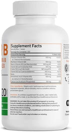 Bronson Super B100 Vitamin B Complex Sustained Release Contains All B Vitamins (Vitamin B1, B2, B3, B6, B9 - Folic Acid, B12), 120 Tablets