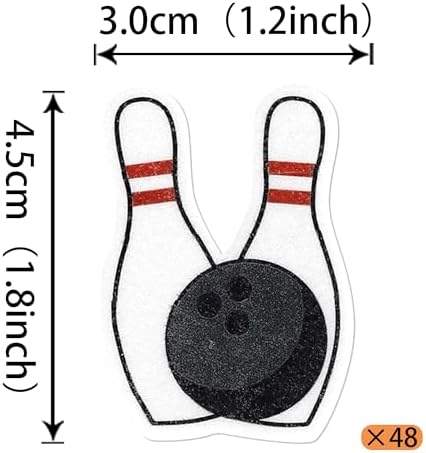 48 Pack Edible Bowling Cupcake Toppers & Picks - Sport Themed Birthday Party & Baby Shower Cake Decorations