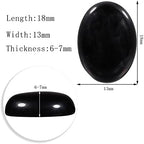 mookaitedecor Black Obsidian Crystal Rune Stones Set of 25, Flatback Cabochon Stone Engraved Elder Futhark Alphabet Symbol Wiccan Crystals for Divination and Healing