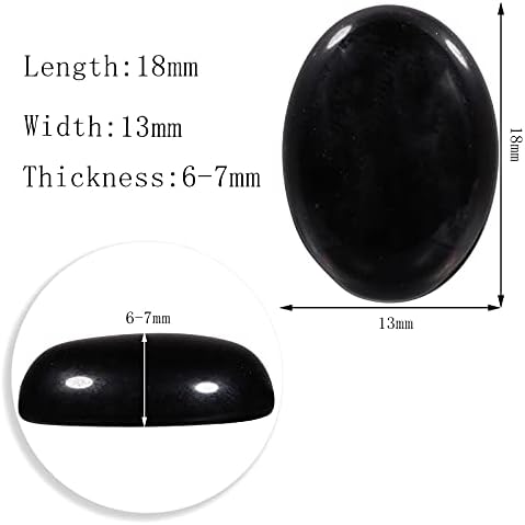 mookaitedecor Black Obsidian Crystal Rune Stones Set of 25, Flatback Cabochon Stone Engraved Elder Futhark Alphabet Symbol Wiccan Crystals for Divination and Healing