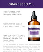 velona Grapeseed Oil 4 fl oz | 100% Pure and Natural Carrier Oil | Refined | Skin, Face, Body, Hair Care | Use Today - Enjoy Results