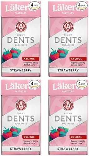 Cloetta Lakerol Dents Strawberry Pastilles 4 Boxes of 36g
