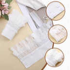 2 Pairs Floral Layered Cuff, Lace Wrist Cuffs Hand Sleeves Detachable, False Sleeves Wrist Cuffs, Lace Elastic Bracelet Wrist Cuff, Fake Sleeves Black White Lace Jabot Cuffs Costume Accessory
