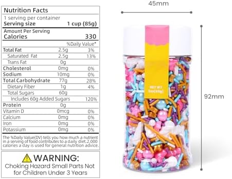 Pink and Purple Sprinkles,Cupcake Sprinkles, Cupcake and Cake Topper Edible Unicorn Cake Decorations, Dessert Decoration, 85g Unicorn Sprinkle Mix