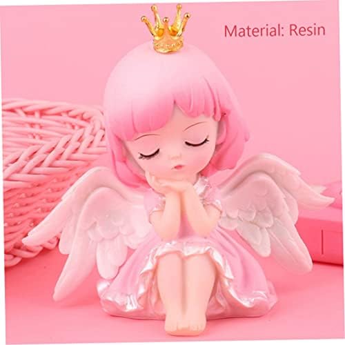 Baby Girl Figurine Cake Topper Angel Cake Decor Car Desktop Ornaments Baby Shower Party Supply for Graduation 11.5 * 12cm