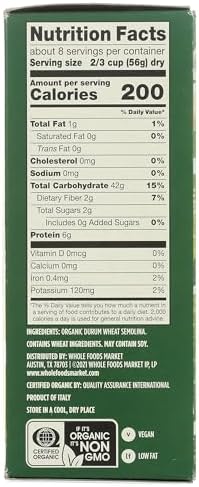 Whole Foods Market, Organic Orecchiette Rigate, 16 Ounce