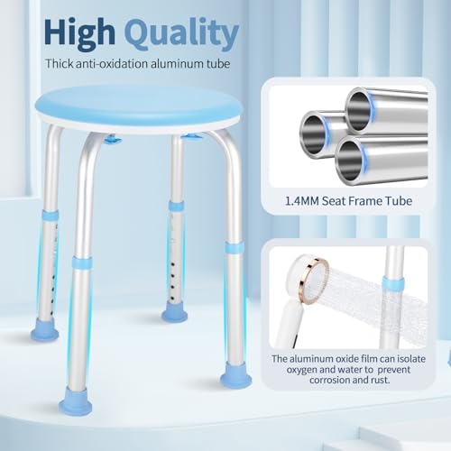 FSA/HSA Adjustable Swivel Bath Seat Shower Chair for Inside Shower, Shower Seat for Inside Tub Bathroom Bench Bath Chair for Elderly and Disabled,Eligible 350 lbs Adjustable Shower Stool