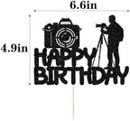Glitter Photographer Birthday Cake Topper Photography Enthusiast Party Themed Baby Shower Boys Girls Birthday Party Cake Decorations Supplies