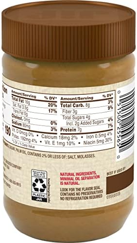 Jif Natural Creamy Peanut Butter, 16 oz. jar (Case of 12)