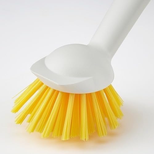 RINNIG Dish brush, bright yellow/off-white