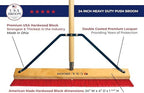24" Red Everyday Sweep Indoor/Outdoor Push Broom with 60" Handle. Ideal for Garages & Shops. Durable American Made Steel Brackets-All Stainless Steel Hardware. No Plastic. 100% USA Made
