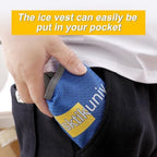 Cooling Vest with 3 Ice Packs, Lightweight Breathable Design, Adjustable Shoulder Straps, Reflective Trim, Blue