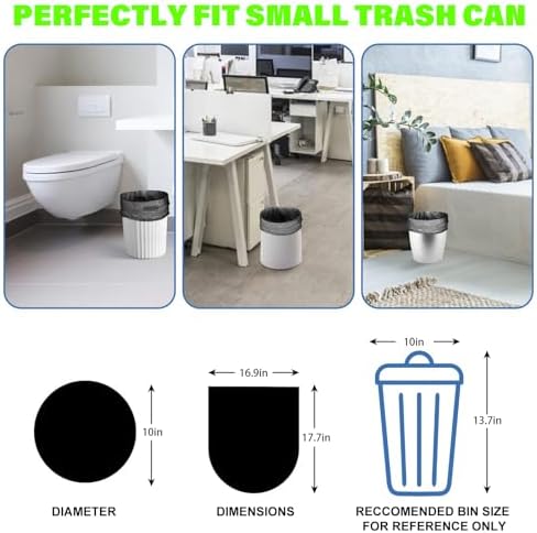 1.2-Gallon Trash Bags Small Garbage-Bags - 100 Counts Disposable Mini Size Biodegradable Unscented Black Bulk Can Liners Tiny Recycling for Kitchen Bathroom Office