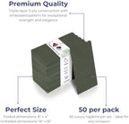 Premium 3-Ply Napkins 50-Count - Compostable 16x16 inch Disposable Dark Green Dinner Napkins for Weddings, Parties & Events - Elegant Eco-Friendly Collection
