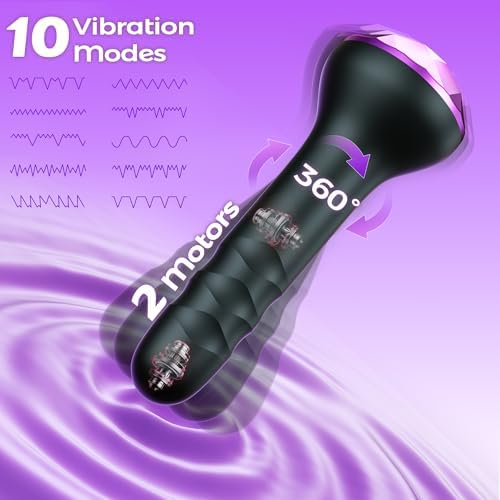 Vibrating Butt Plug Anal Toys, Prostate Massager with 10 Vibrating & Rotating Modes, Beginner-Friendly Anal Plug Sex Toys for Men & Women, 2 Motors Anal Dildo & G-Spot Vibrator Anal Beads Adult Toys
