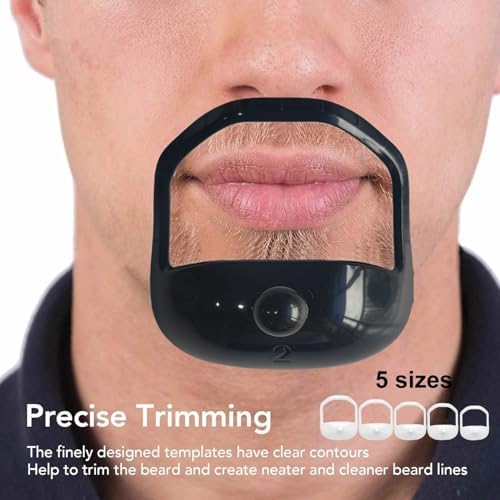Beard Styler Goatee Beard Grooming Tool Men's Facial Hair Styling Template - 5pcs/Set (black)