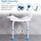 FSA/HSA Eligible Shower Chair for Inside Shower, Shower Stool for Insidetub, Tool-Free Assembly Shower Seat for Bathtub, Shower Bath Chairs for Seniors/Disabled by SOUHEILO