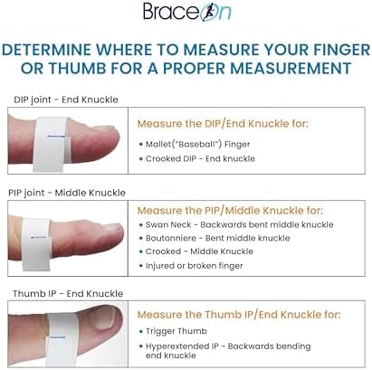 Brace On 7 Unit EZ Finger Splint, Finger Brace for Injuries and Support, Trigger, Pinkey, and Middle Finger Splint, Essentials Pack, Mid Sizes 4, 5, 6, 7, 8, 9, 10