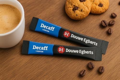 Douwe Egberts Decaf Instant Coffee Sachets (Each 1.5g, Pack of 50) – Smooth Medium Roast Decaffeinated Single-Serve Coffee Sticks