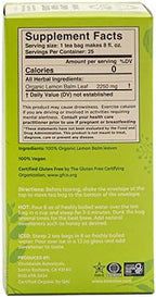 Worldwide Botanicals Organic Lemon Balm Tea, 25 Tea Bags - 50% more herbs with 2.25g per teabag - 100% Pure Lemon Balm Leaves, Kosher