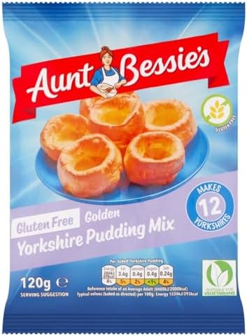 Aunt Bessie Gluten-Free Yorkshire Pudding Mix 120g (Pack of 2).