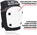 187 Killer Pads Fly Knee Pads - Grey w/White Caps - Large (Grey/White, X-Large)