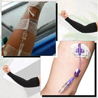 Boao 4 Pcs Picc Line Sleeve Cover for Upper Arm Fistula Dialysis Medical Elastic Breathable Shower Cover for Women Men(Black and White)
