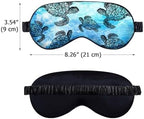 WIRESTER Soft Satin Silk Eye Mask Sleeping Mask Comfortable Sleep Mask with Adjustable Strap for Men Women Kids - Ocean Sea Turtle