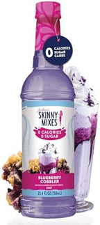 Jordan's Skinny Mixes Sugar Free Coffee Syrup, Blueberry Cobbler Coffee Flavoring Syrup, Zero Calorie Drink Mix for Lattes, Baking, Protein Shake or Cocktail, Dairy & Gluten Free, Kosher, 25.4 Fl Oz
