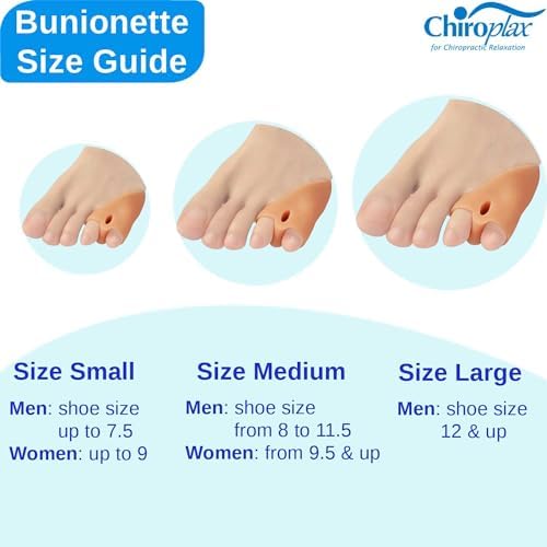 Chiroplax Tailor's Bunion Corrector Pads Bunionette Pain Relief Pinky Little Toe Straightener Separator Cushion Splint Protector Shield Spacer Cover Guard (4 Pads, Shims -Small)