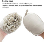 3 Pack Body Sponge Brushes Pouf Mesh Brush Shower Glove with Flower Bath Ball